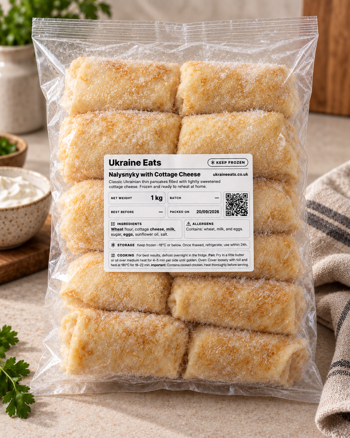 Nalysnyky with Cottage Cheese